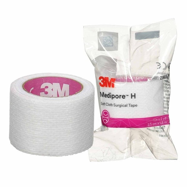 3M Medipore Perforated Medical Tape White 1 Inch X 2 Yard Soft Cloth NonSterile, 72PK 2860S-1 - main